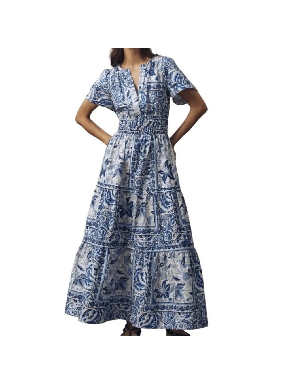 Anthropologie The Somerset Maxi Dress Light Blue Size Medium NWT